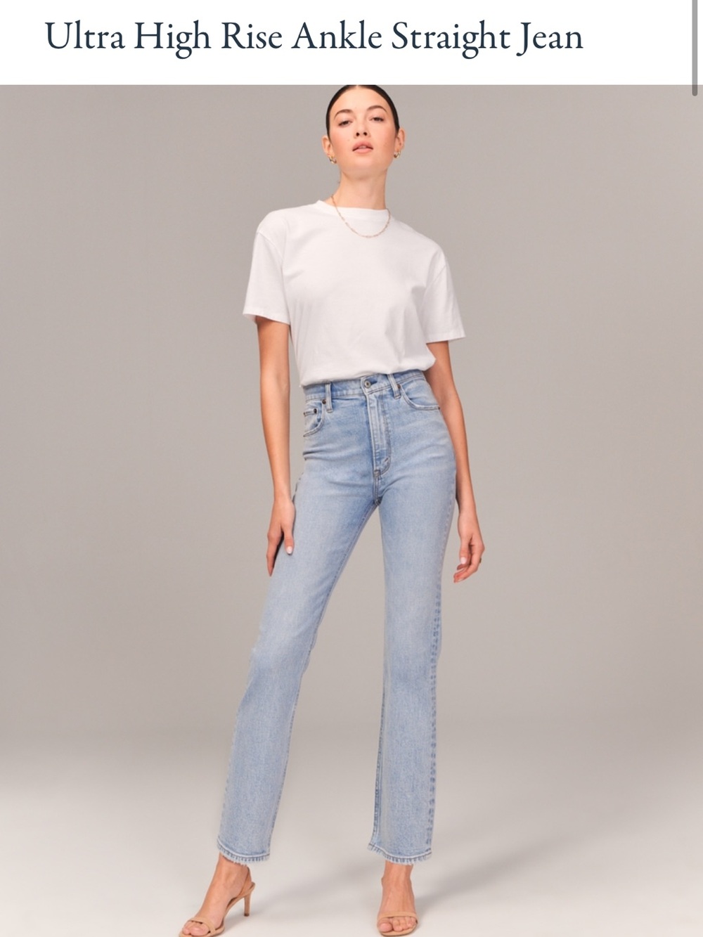 A & F curve love ultra high rise ankle straight jean